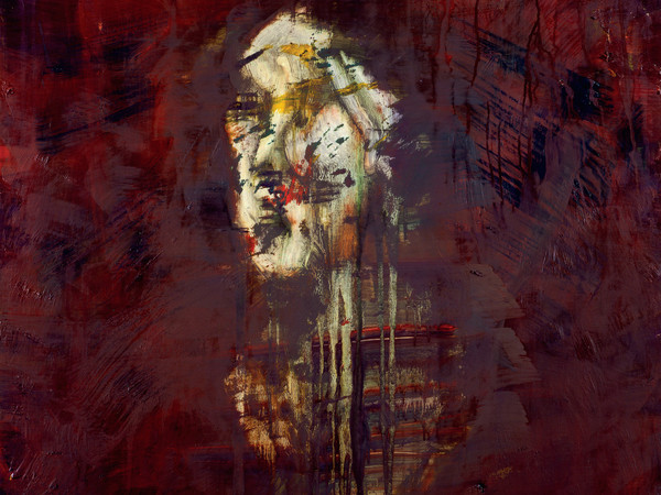 Ida Barbarigo, Il volto (Saturno), 1996. Olio su tela, 100 x 81 cm