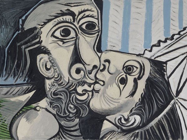 <span>Pablo Picasso, </span><em>Il bacio</em><span>, 1969 olio su tela, 130 x 97 cm, Parigi, Musée National Picasso. Foto: © RMN-Grand Palais (Musée national Picasso-Paris) /Jean-Gilles Berizzi/ dist. Alinari</span><br /><br />