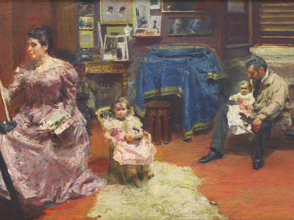 Giacomo Balla, La famiglia Stiavelli, 1905, olio su tela, cm. 73x139