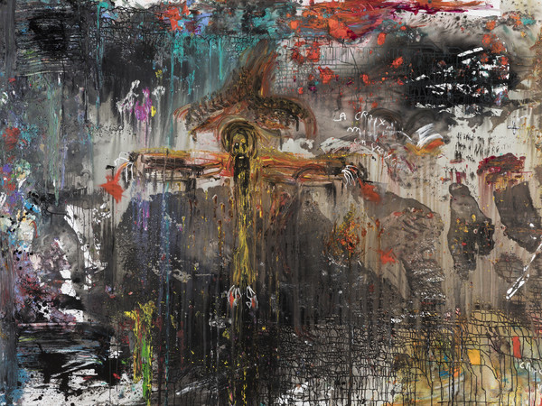 Julien Friedler, <em>Crucifixion</em>, 2016, Acrilico su tela, 200 × 300 cm<br />