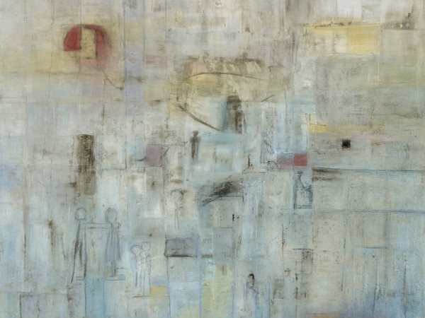 Antonia Trevisan, <em>Incontri</em>, Olio catrame su tela, 100 × 100 cm<br />