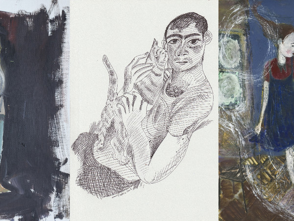 Anna Bjerger, Untitled, 2011 / Louis Fratino, Tristan and a cat, 2018 / Waldemar Zimbelmann, Untitled, 2011