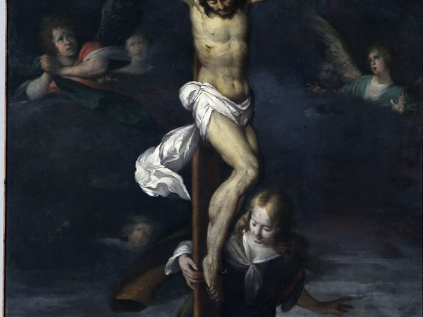 Ermanno Stroiffi (attribuito), Santa Maria Maddalena ai piedi di Gesù Cristo crocifisso, secondo quarto sec. XVII