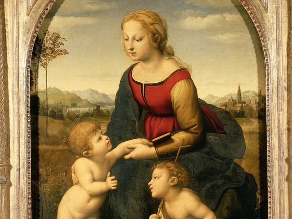 Raffaello Sanzio, Belle Jardinière (Bella giardiniera), 1507, Olio su tavola, 80 x 122 cm, Musée du Louvre, Parigi