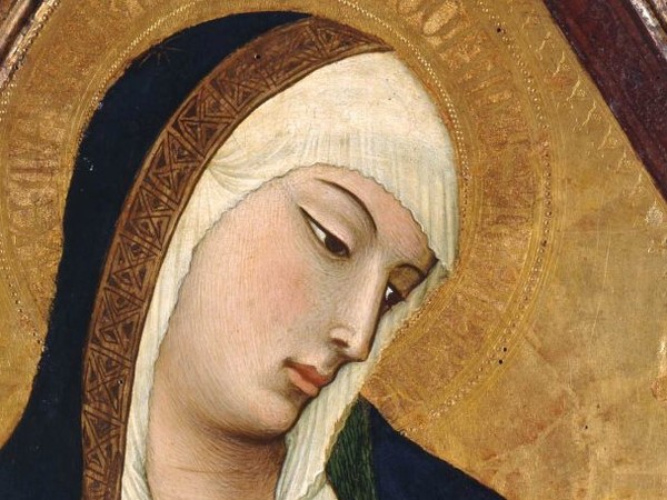 Ambrogio Lorenzetti, Madonna che allatta il Bambino, 1325 circa, Tempera e oro su tavola, 49.1 x 96 cm, Dalla chiesa dell’eremo di San Salvatore a Lecceto (Siena) Siena, Museo Diocesano