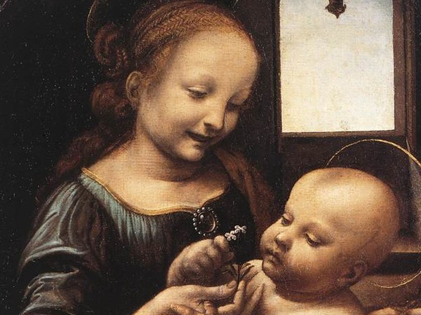 Leonardo da Vinci, <em>La Madonna Benois</em>, 1478-1480 circa, Olio su tela, trasferito da tavola nel 1824 dal restauratore E. Korotkij, 33x49.5 cm, Museo Statale Ermitage, San Pietroburgo<br />