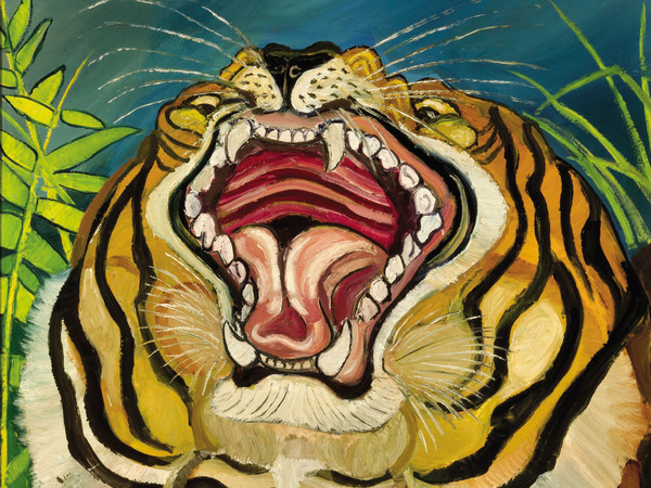 Antonio Ligabue, Testa di tigre, 1953-1954, Olio su faesite, 66.4 x 57.4 cm  | Courtesy of Fondazione Archivio Antonio Ligabue di Parma