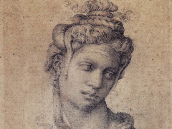 Michelangelo Buonarroti, <em>Cleopatra</em>, 1535 circa. Matita nera, 232 x 182 mm. Casa Buonarroti, Firenze, inv. 2 F