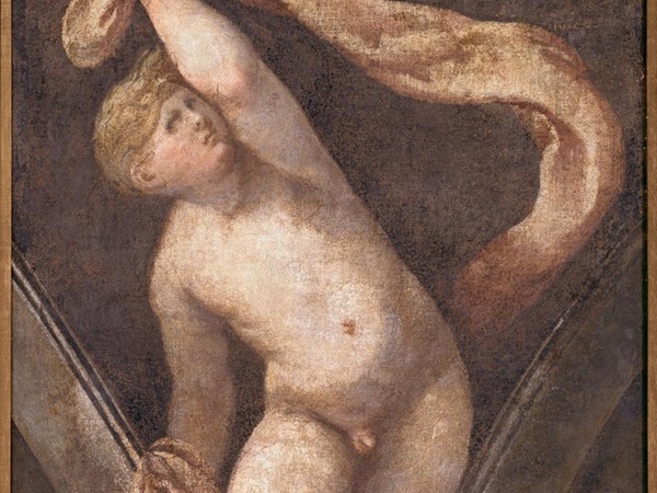 Giulio Campi, Putto decorativo, XVI sec., affresco strappato e riportato su tela. Museo Civico Ala Ponzone, Cremona