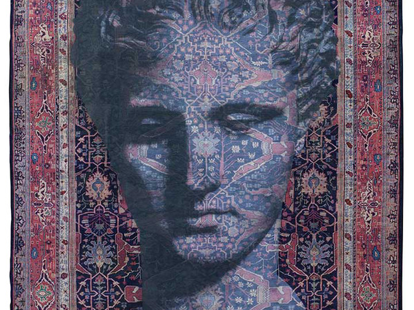 Luca Pignatelli, Persepoli, 2018, tecnica mista su tappeto persiano, cm 370x283