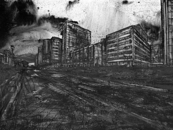 Christian Leperino, Cityscape8, 2010, acrilico su pvc, 157x240 cm.