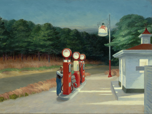 Edward Hopper, Gas, 1940, Olio su tela, 102.2 x 66.7 cm, The Museum of Modern Art, New York, Mrs. Simon Guggenheim Fund | © Heirs of Josephine Hopper / 2019, ProLitteris, Zurich | © 2019 Digital image, The Museum of Modern Art, New York / Scala, Florence