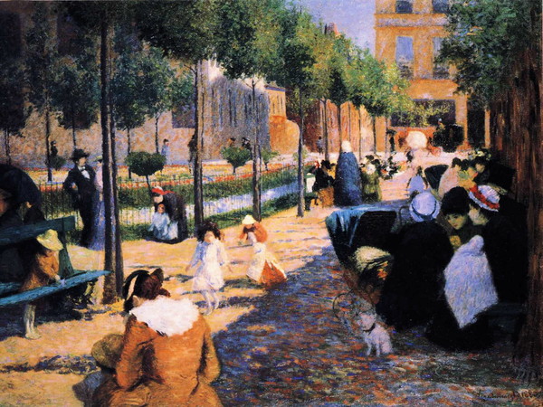 Federico Zandomeneghi (1841 - 1917), Place d'Anvers, Paris, 1880, Olio su tela, 100  x 134.9 cm, Piacenza, Galleria d'Arte Moderna Ricci Oddi