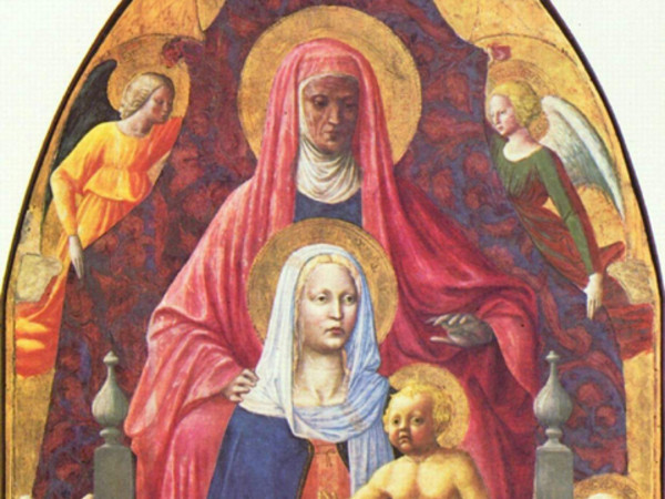 Masaccio, Sant'Anna Metterza, 1424-1425. Tempera su tavola, cm 175×103. Galleria degli Uffizi, Firenze