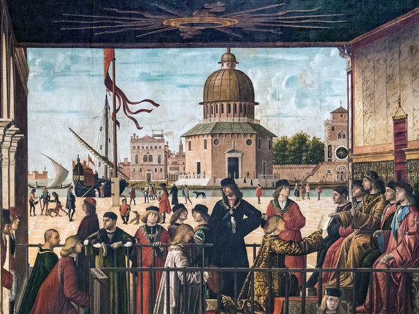 Vittore Carpaccio, Arrivo degli ambasciatori inglesi presso il re di Bretagna, Dal ciclo delle Storie di Sant'Orsola, 1495-1500, Olio su tela, 275 x 589 cm, Venezia, Gallerie dell'Accademia | Courtesy Gallerie dell'Accademia, Venezia