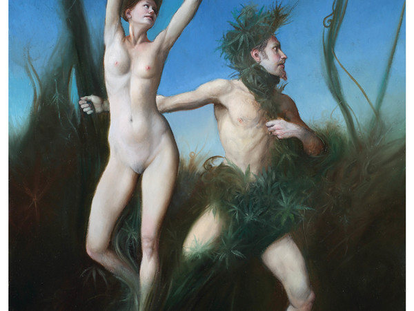 Variazione sul tema di Apollo e Dafne, 2015, olio su tela, cm 100x70