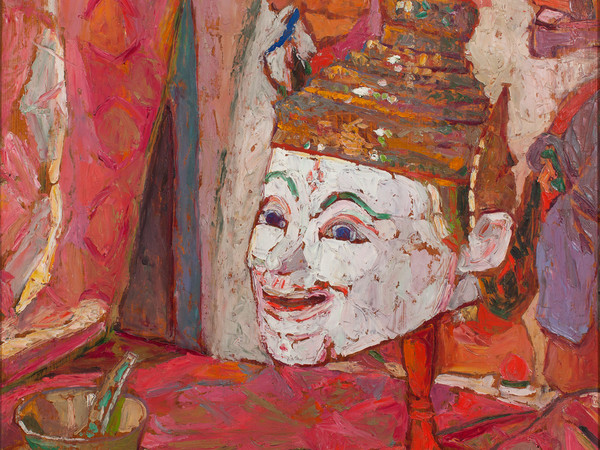 Gabriella Oreffice, Maschera siamese,  1919, olio su tavola  (Collezione privata)