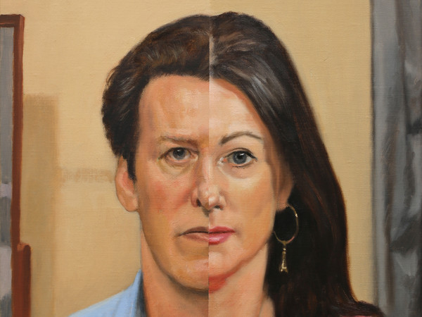 Tom Alberts, Lisa & Tom, 2016, Olio su tela di lino, 30.5 x 35.5 cm