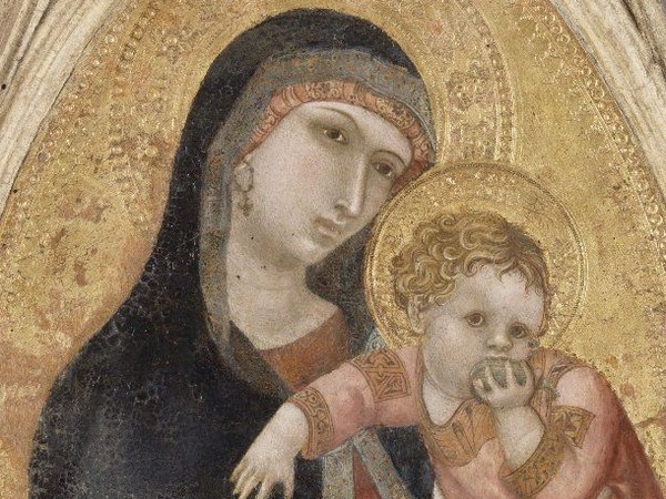 Ambrogio Lorenzetti, Madonna col Bambino, 1337 circa, Tempera e oro su tavola, 54.4 x 122.5 cm Parigi, Musée du Louvre, Département des Peintures
