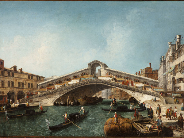 Michele Marieschi, Ponte di Rialto, olio su tela, 56 x 87 cm. Milano, collezione privata