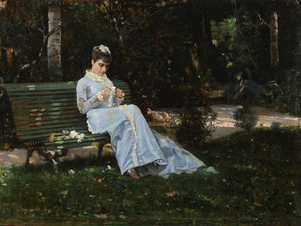 Cristiano Banti, Ritratto di Alaide seduta in giardino, 1875 circa, Antica Collezione Banti | Courtesy of Dart - Chiostro del Bramante e Arthemisia Group 2016