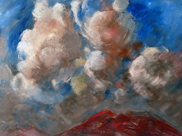 Carlo Montarsolo, Nuvole tempestose sul vesuvio, 1981, olio su tela, 60x80 cm.