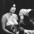 Yoko Ono, Cut Piece, 1964, Performed by Yoko Ono, Carnegie Recital Hall, New York, March 21, 1965 | © Minoru Niizuma, Courtesy Lenono Photo Archive, New York Courtesy Merano Arte “Gestures - Women in action”