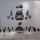 Damián Ortega, Cosmic Thing, 2002. Beetle 83', stainless steel, wires and plexiglass Variable dimensions. Courtesy The Museum of Contemporary Art, Los Angeles, purchased with funds provided by Eugenio López and the Jumex Fund for Contemporary Latin America Art
