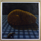 Luigi Russolo. Verso: Gatto rosso, 1920, olio su tela. Galleria degli Uffizi