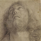 Giovanni Bellini, Testa di un uomo che guarda verso l’alto con i capelli lunghi e barba, 1450-1516. Carboncino su carta, 390x262 mm. British Museum, Londra