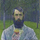 Cuno Amiet, Autoritratto con mela (Selbstbildnis mit Apfel), 1902-1903, olio su tela, 54 x 64.5 cm, Collezione privata (in deposito al Kunstmuseum Solothurn)