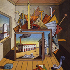 Giorgio de Chirico, Interno metafisico con officina, 1969, Olio su tela, Fondazione Giorgio e Isa de Chirico, Roma | © Giuseppe Schiavinotto, Roma | © Fondazione Giorgio e Isa de Chirico, Roma