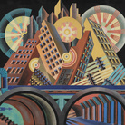 Museo del Novecento | Fortunato Depero, Grattacieli e Tunnel, 1930, Tempera su carta, Rovereto, Mart, Museo d’arte moderna e contemporanea di Trento e Rovereto, Fondo Depero | Courtesy of Museo del Novecento, Milano, 2017