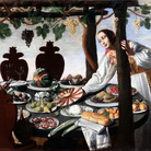 Pittore fiorentino della metà del '600, Donna che imbandisce tavola, olio su tela, 132 x 174 cm. Collezione privata 