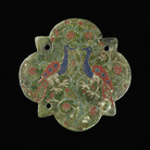 Enamel peacock decoration, Lid of a casket with peacock decoration, Enamel, gold, copper, Probably Sicily, c. 1250-1300 | © The Trustees of the British Museum