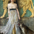 Cesare Saccaggi, A Babilonia (Semiramide), circa 1905, olio su tela con oro e pietre colorate, courtesy &copy; Fondazione Magnani Rocca