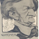 Ignoto, Wagner, s.d cartolina umoristica stampata a Milano da Paolo Mariani album Musica I di Fiorello de Farolfi Civico Museo Teatrale Carlo Schmidl Trieste