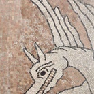 Reggio, mosaico, testa di mostro alato