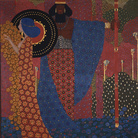Vittorio Zecchin, Principessa e guerriero, 1914, Olio e oro su tela, 170 × 154.5 cm, Venezia, Fondazione Musei Civici di Venezia - Galleria Internazionale d’Arte Moderna di Ca’ Pesaro