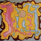 Gillo Dorfles, Simbiosi di esseri, 1996 acrilico su tela cm 180 x 200