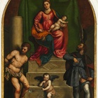 Paris Bordon, Madonna in trono con il Bambino e i santi Sebastiano e Rocco, olio su tela, 1535-1543, Valdobbiadene, Chiesa Santa Maria Assunta