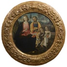 Bernardino di Betto detto il Pintoricchio, Sacra Famiglia e San Giovanni. Tempera e oro su tavola. Dal Convento di San Gerolamo in Campansi, Pinacoteca Nazionale di Siena