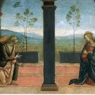 Perugino, Annunciazione (predella della Pala di Corciano), 1513 olio e tempera su tavola, 33 x 72 cm Corciano, Chiesa parrocchiale di Santa Maria Assunta