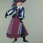 Bozzetto originale realizzato da Rita Passeri per uno dei costumi della serie “Giovanna, la nonna del Corsaro Nero” 