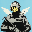 Banksy, Flying Copper,  2008, 70 x 100 cm | Photo © Dario Lasagni