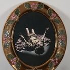 Luigi Ontani, San Paolo folgorato fortunato d’après Caravaggio, ceramica policroma e fotoceramica, cm 55x46x5, 2008-2011 