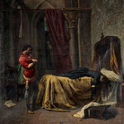 Achille Guerra, La morte di Giovanna I di Napoli nel Castello di Muro in Basilicata (1865 ca). © Pinacoteca Nazionale di Bologna 