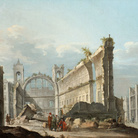 Pietro Bellotti, La Chiesa di San Nicola a Lisbona dopo il terremoto del 1 novembre (1755), cm 59,7 x 70,5. Londra, collezione privata