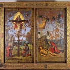 Raffaello, Gonfalone della Santissima Trinità (Trinità e i santi Rocco e Sebastiano, particolare),  1499-1503 circa, Città di Castello, Pinacoteca Comunale