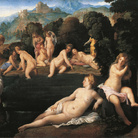 Palma il Vecchio, Ninfe al bagno. Olio su tela applicata su tavola. Kunsthistorisches Museum Wien, Gemäldegalerie. © 2014. DeAgostini Picture Library / Scala, Firenze